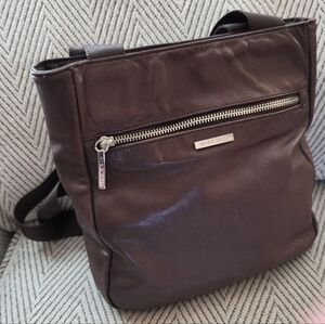 Nine West Small Chocolate Brown Leather Tote